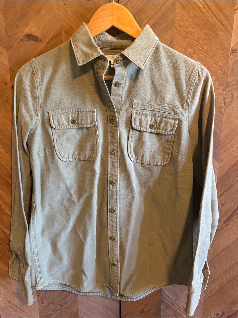 J Crew sage green utility button up